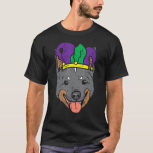 Jester Hat Heeler Face Mardi Gras Cattle Dog Men W T-Shirt