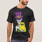 Jester Hat Skeleton Cat Mardi Gras Bones Carnival  T-Shirt (Vorderseite)
