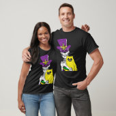 Jester Hat Skeleton Cat Mardi Gras Bones Carnival  T-Shirt (Unisex)