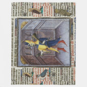 JESTER HOLING OWL MEDIEVAL MANUSCRIPT FLEECEDECKE (Vorderseite)