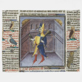 JESTER HOLING OWL MEDIEVAL MANUSCRIPT FLEECEDECKE (Vorderseite (Horizontal))