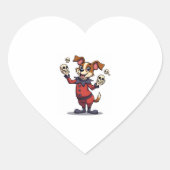 Jester Jack Russell Herz-Aufkleber (Vorderseite)