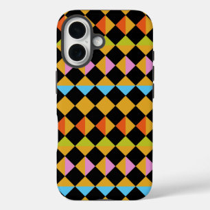 Jester Joker Motley Diamonds Squares Geometric iPhone 16 Hülle