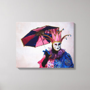 Jester-Karneval-Kostüm, Venedig Leinwanddruck