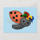 Jester Ladybug Classic Round Sticker Postkarte (Vorderseite)