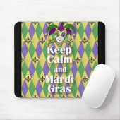 Jester Mask Behielt Calm und Mardi Gras Mousepad (Mit Mouse)