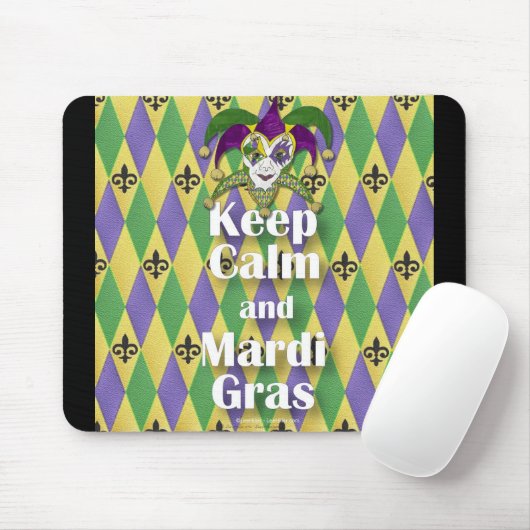 Jester Mask Behielt Calm und Mardi Gras Mousepad (Mit Mouse)