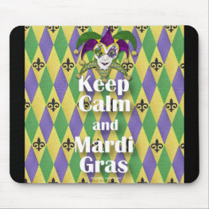 Jester Mask Behielt Calm und Mardi Gras Mousepad