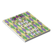 Jester Mask Behielt Calm und Mardi Gras Notizblock (angewinkelt)