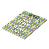 Jester Mask Behielt Calm und Mardi Gras Notizblock (Rotiert)
