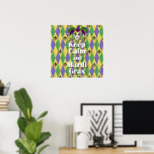 Jester Mask Behielt Calm und Mardi Gras Poster (Heimbüro)