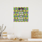 Jester Mask Behielt Calm und Mardi Gras Poster (Küche)