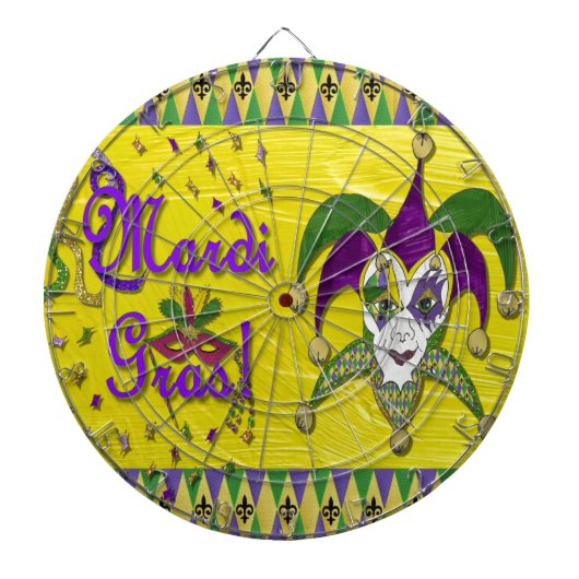 Jester Mask Mardi Gras Harlequin Dartscheibe (vorne)