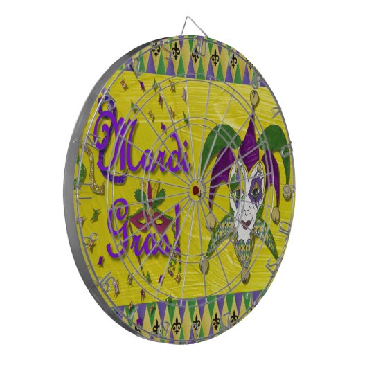 Jester Mask Mardi Gras Harlequin Dartscheibe (Vorderseite Links)