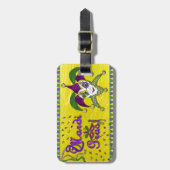 Jester Mask Mardi Gras Harlequin Gepäckanhänger (Vorderseite vertikal)