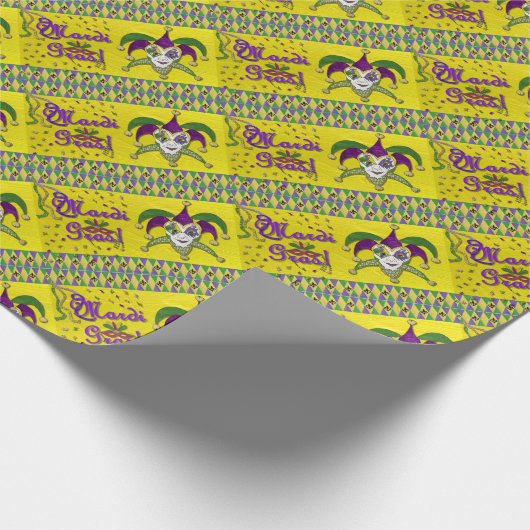 Jester Mask Mardi Gras Harlequin Geschenkpapier (Ecke)