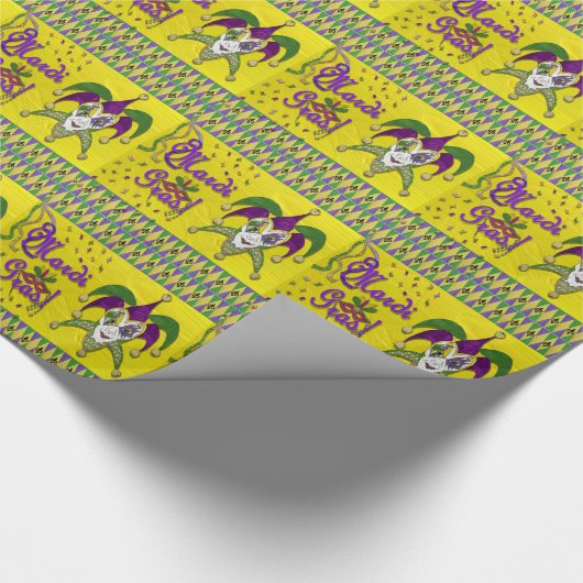 Jester Mask Mardi Gras Harlequin Geschenkpapier (Ecke)