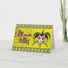 Jester Mask Mardi Gras Harlequin Karte