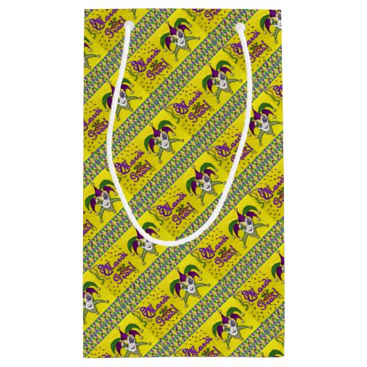 Jester Mask Mardi Gras Harlequin Kleine Geschenktüte (Rückseite)