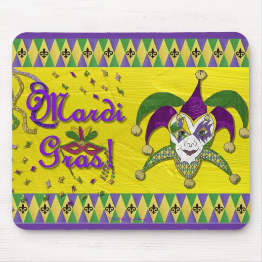 Jester Mask Mardi Gras Harlequin Mousepad (Vorne)