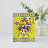 Jester Mask Mardi Gras Harlequin Postkarte (Stehend Vorderseite)