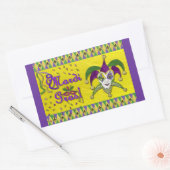 Jester Mask Mardi Gras Harlequin Rechteckiger Aufkleber (Umschlag)