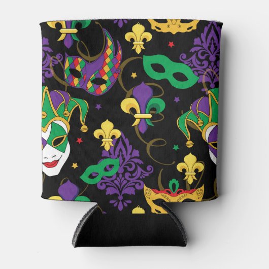 Jester Mask Mardi Gras Pattern Dosenkühler (Vorderseite)