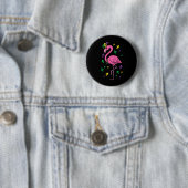 Jester Pink Flamingo Bird Animal Niedlich Mardi Gr Button (Beispiel)