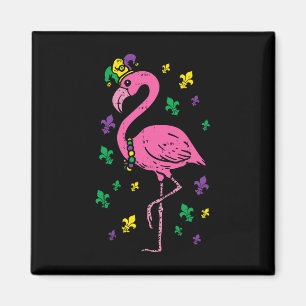 Jester Pink Flamingo Bird Animal Niedlich Mardi Gr Magnet