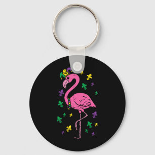 Jester Pink Flamingo Bird Animal Niedlich Mardi Gr Schlüsselanhänger