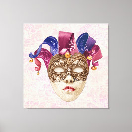 Jester Porcelain Mask mit Ribbons und Bells Leinwanddruck