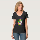 Jester Rainbow Unicorn Design Mardi Gras Mask Cost T-Shirt (Vorderseite Vollansicht)