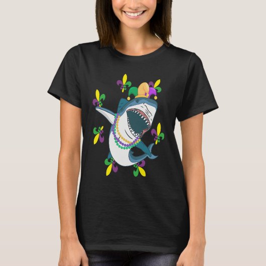 Jester Shark Animal  Mardi Gras Carnival Party T-Shirt (Vorderseite)