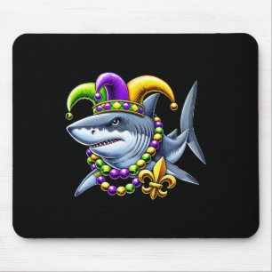 Jester Shark Beads Mardi Gras Carnival Animal Men Mousepad
