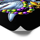 Jester Shark Beads Mardi Gras Carnival Animal Men Poster (Ecke)