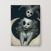 Jester sits on crescent moon wireless charger  button (Vorderseite)