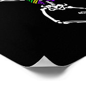 Jester Skeleton Dancing Cat Mardi Gras Mask Carniv Poster (Ecke)