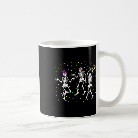 Jester Skeleton Dancing Mardi Gras Bones Carnival Kaffeetasse (Rechts)