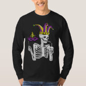 Jester Skeleton Masquerade Party Mardi Gras Mask C T-Shirt (Vorderseite)