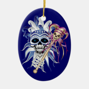 Jester Skull Keramikornament