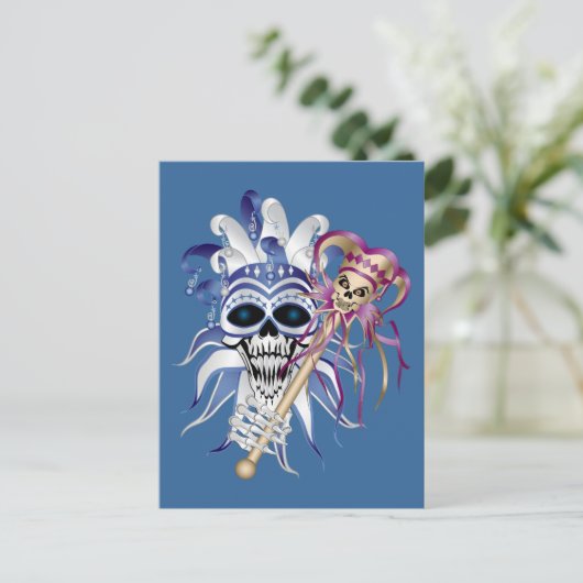 Jester Skull Postkarte (Stehend Vorderseite)