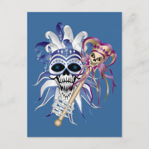 Jester Skull Postkarte