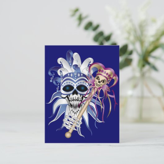 Jester Skull Postkarte (Stehend Vorderseite)