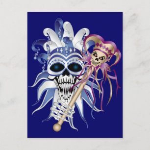 Jester Skull Postkarte
