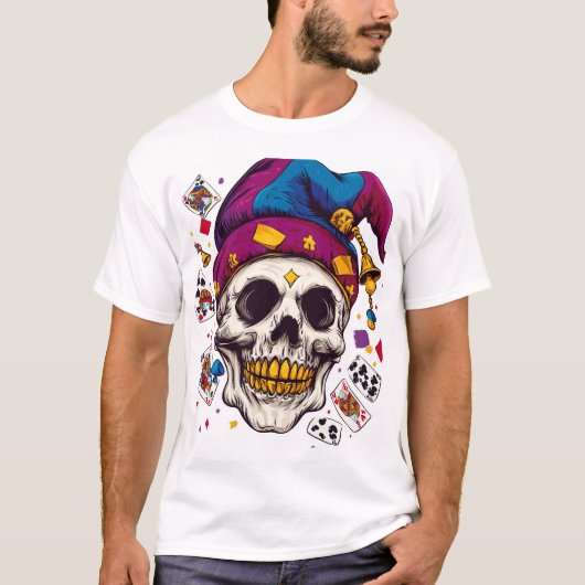 Jester Skull Trickster T-Shirt (Vorderseite)