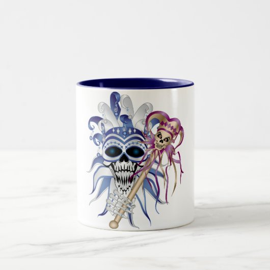 Jester Skull Zweifarbige Tasse (Mittel)
