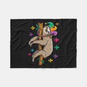 Jester Sloth Animal Niedlich Funny Mardi Gras Carn Fleecedecke (Vorderseite (Horizontal))