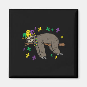 Jester Sloth Lazy Day Animal Niedlich Funny Mardi  Magnet