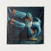 Jester trägt blaue Sitze im Vorsitz Wandteppich (Vorderseite (Horizontal))