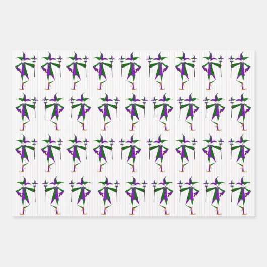 Jester Wrapping Paper Sheets Geschenkpapier Set (Vorderseite)